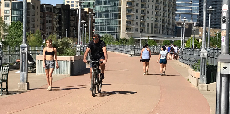people at the river bank