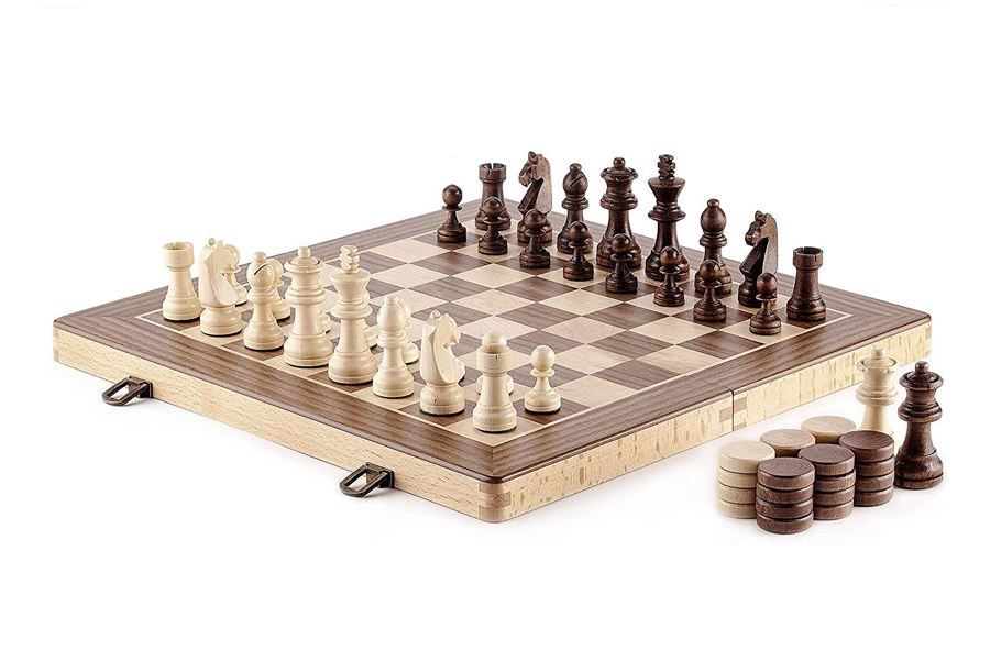  Chess Set, 15x15 Folding Magnetic Wooden Standard