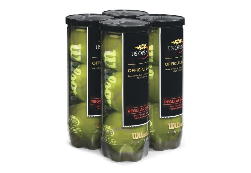 wilson us open tennis ball - 3 ball can red yellow