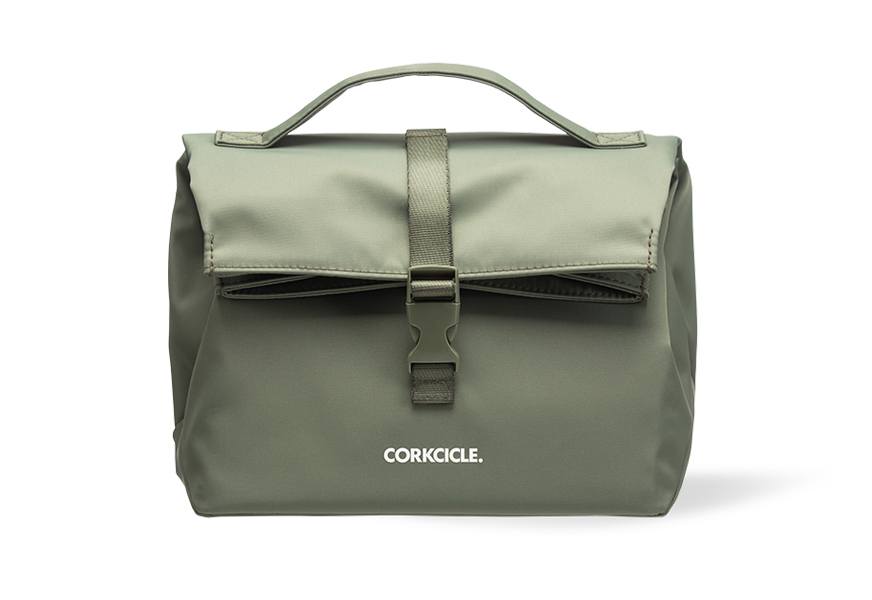 Insulated Lunch Bag Roll Top Lunch Box for Women Men, Khaki