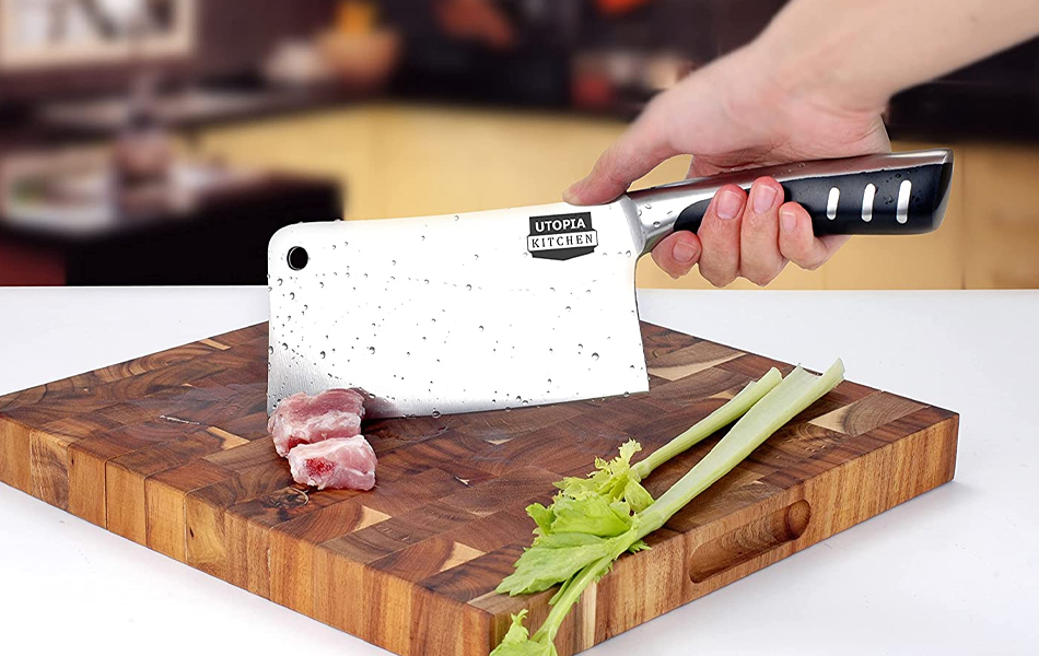 7.25′′ Meat Cleaver with Black or White Poly Handle