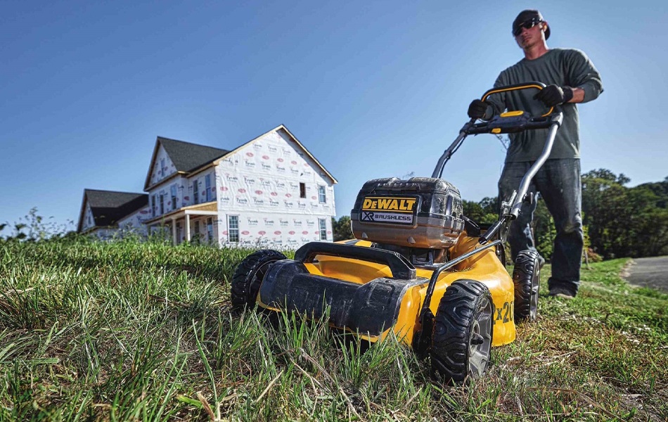 using a cordless lawn mower