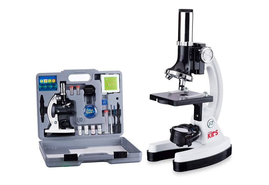 amscope 120x-1200x 52-pcs kids beginner microscope stem kit
