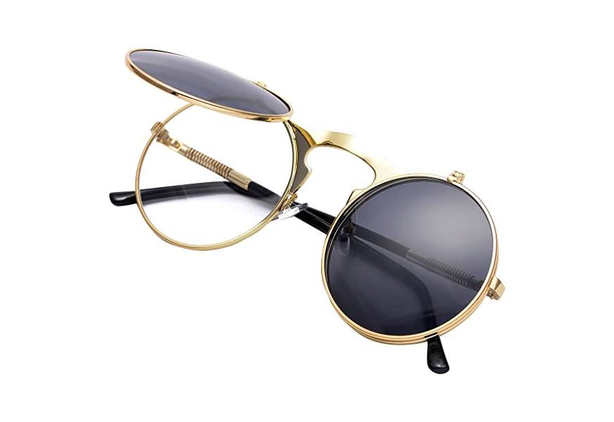 coasion vintage round flip up sunglasses