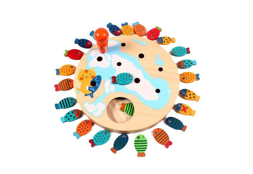 cozybomb magnetic wooden fishing game