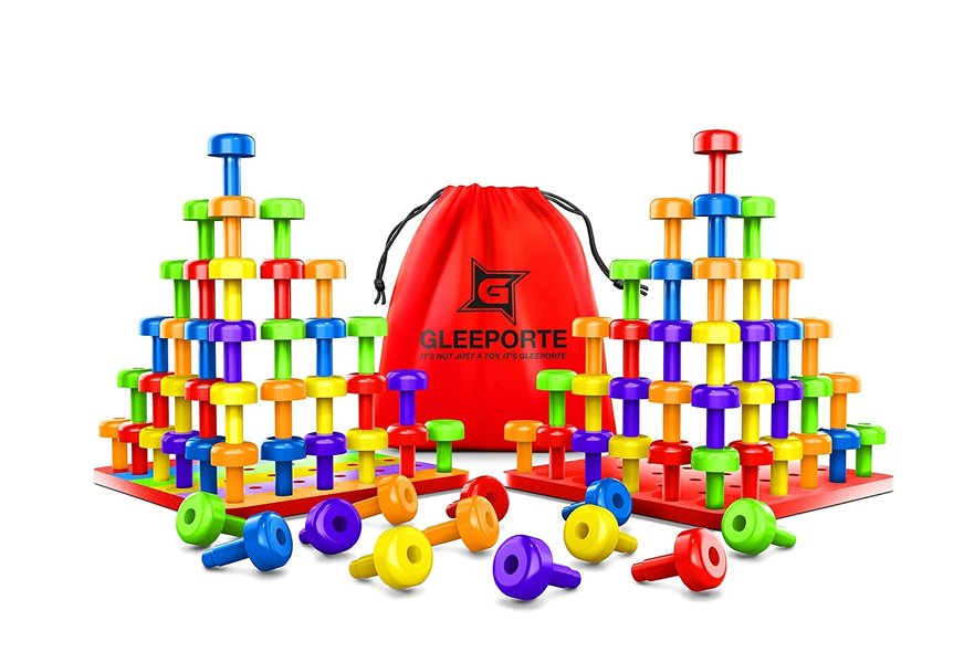 gleeporte stacking peg board toy set