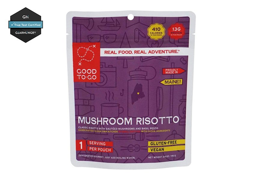 good to-go mushroom risotto dehydrated camping food