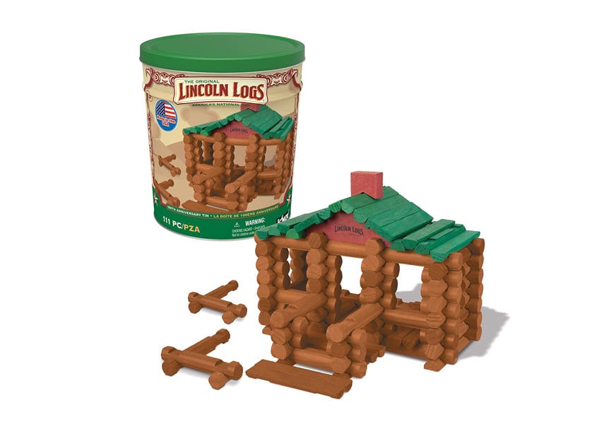 lincoln logs 100th anniversary tin