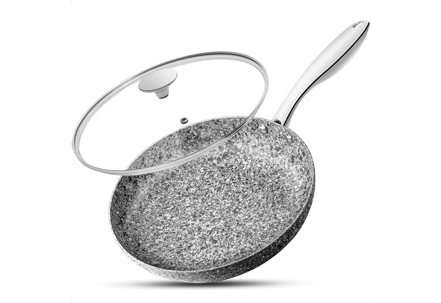 michelangelo granite gray stone frying pan