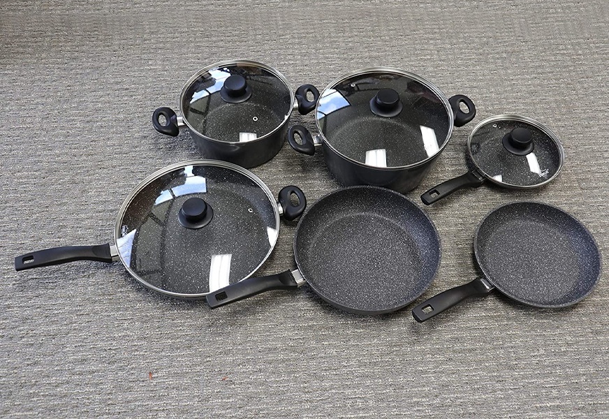 stoneline xtreme 10 piece set stone frying pan
