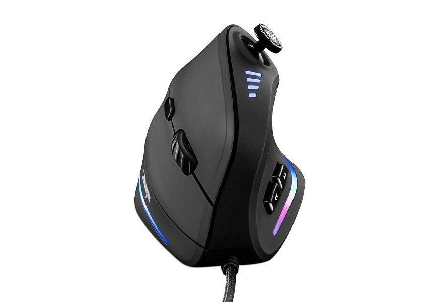 trelc wired vertical gaming vertical mouse with 5d rocker
