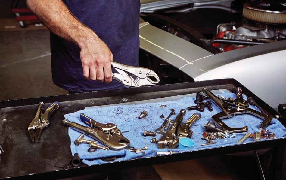 using locking pliers