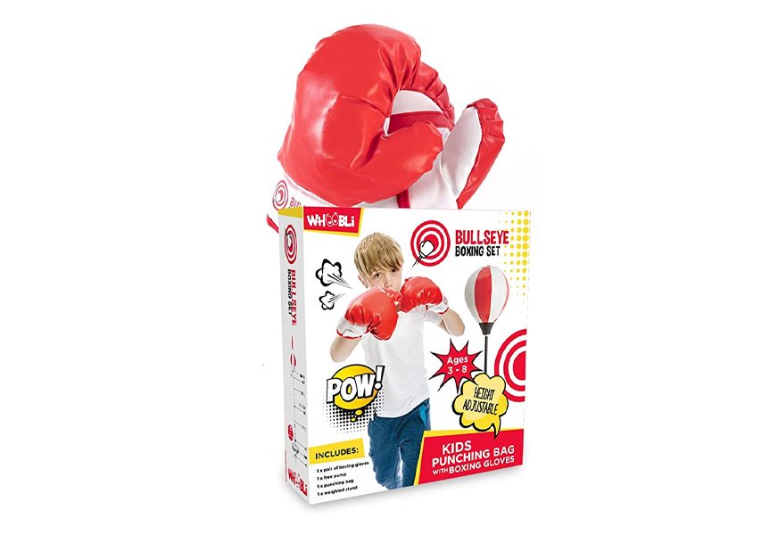 whoobli punching bag for kids incl boxing gloves
