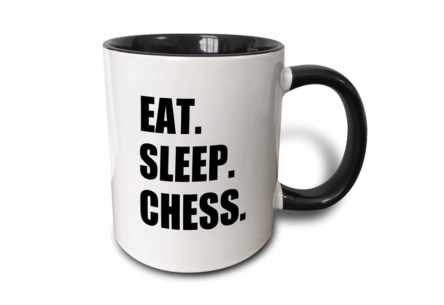 3drose eat sleep chess mug