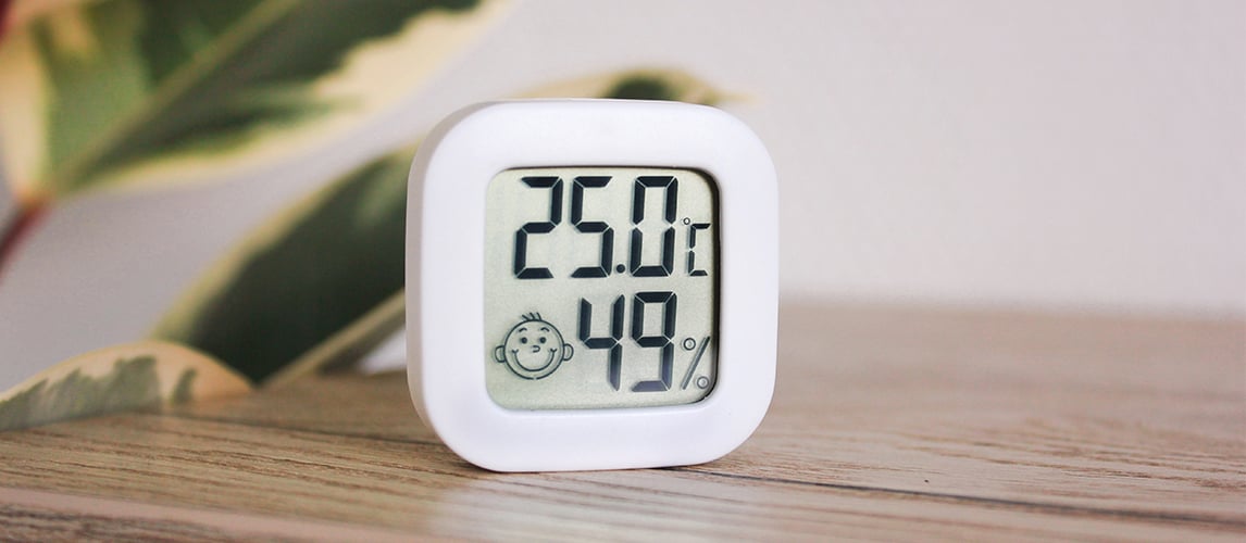 Compact Indoor Thermometer with High and Low Records-White
