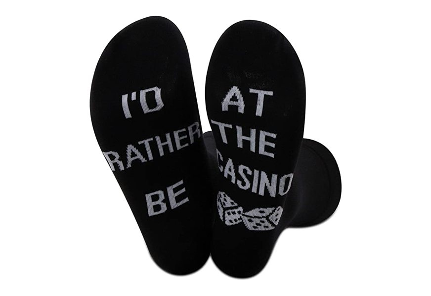 jxgzso gambler gift 2-pairs lucky dice socks