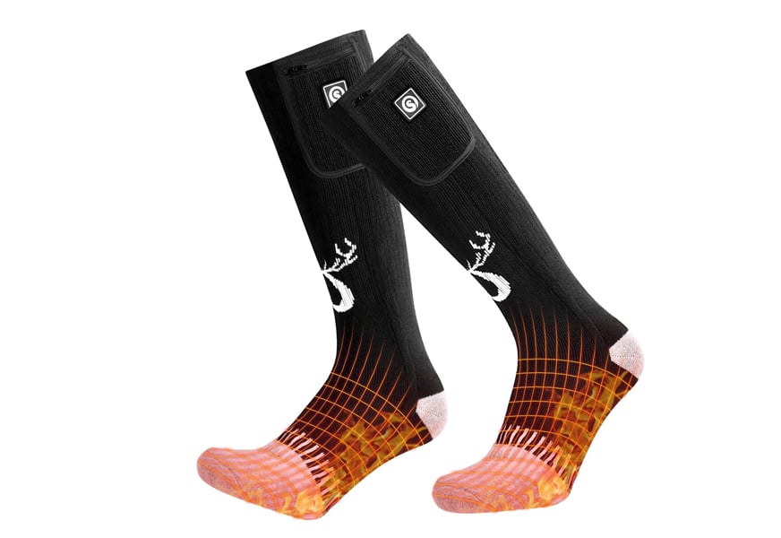 snow deer rechargeable electric heated socks