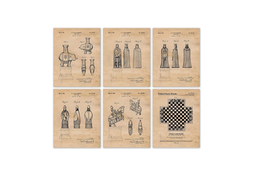 stars by nature vintage chess prints
