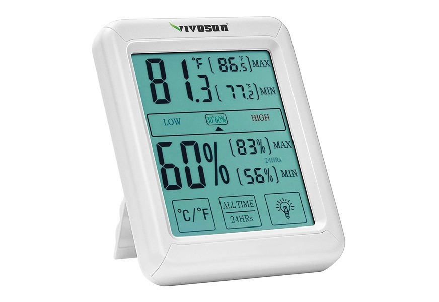 Fill Away Indoor Outdoor Thermometer Large Numbers Wall Thermometer Hygrometer Waterproof Does Not Require Battery 10 inch Wireless Hanging Hygrometer