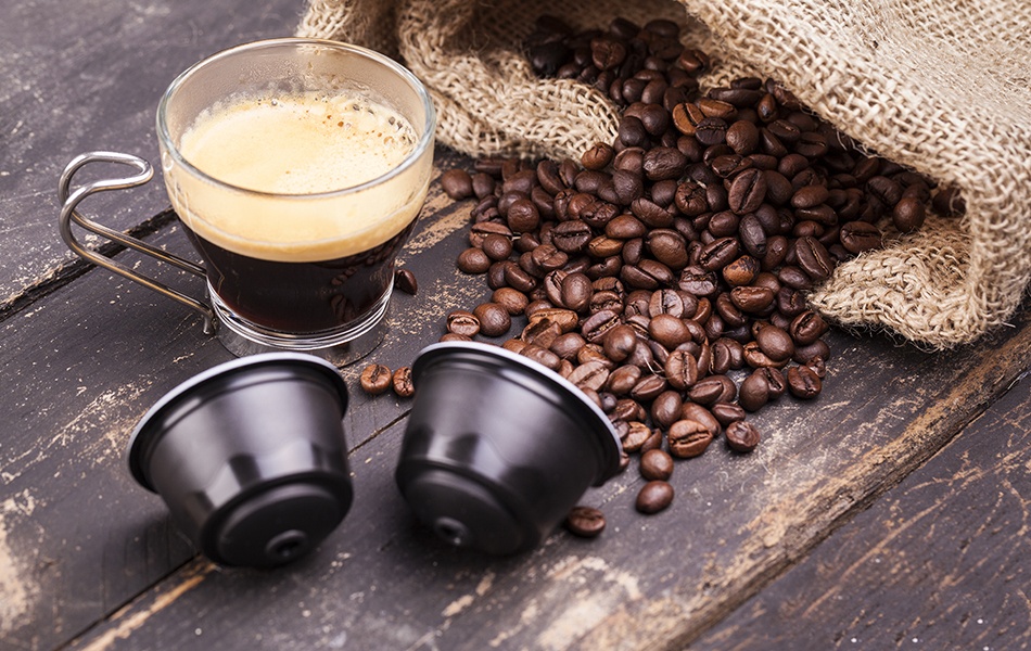 coffee cup and capsules