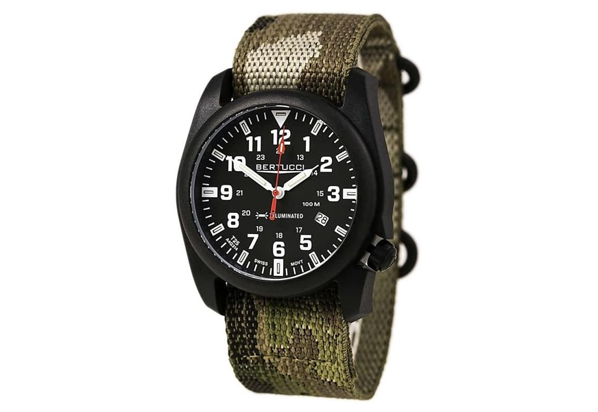 bertucci illuminated black camo field watch