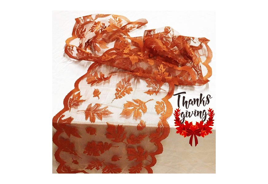 camlinbo lace maple leaf table runner