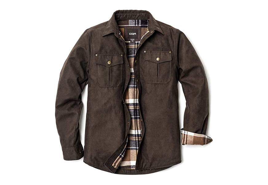 cqr men's flannel lined shirt jackets