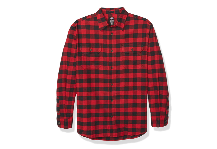 dickies men's long sleeve flex flannel