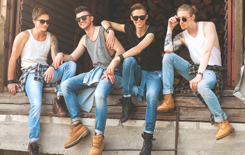 guys sitting near the wall