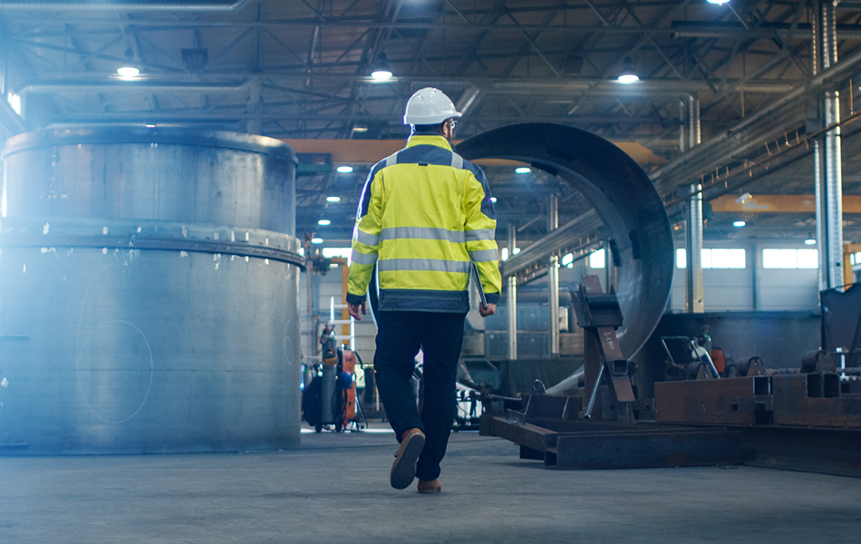 industrial engineer wearing safety jacket