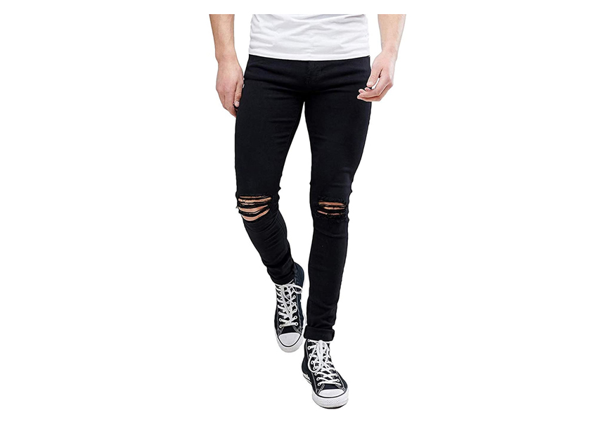 longbida slim fit distressed jeans for men