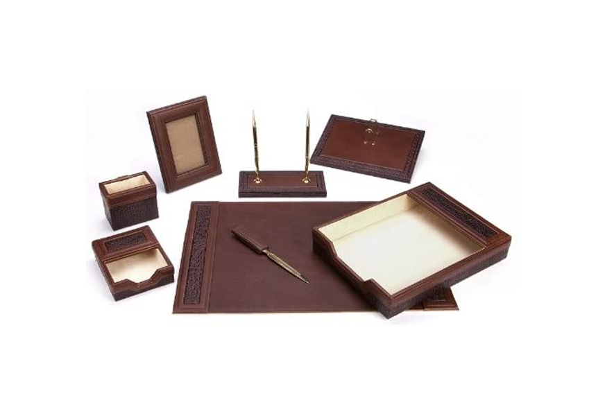 majestic goods office supply leather desk set