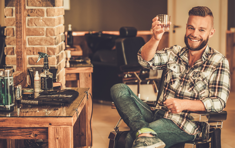 man in flannel shirt