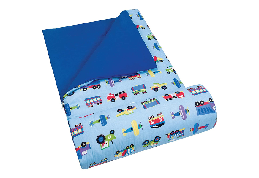 olive kids trains, planes & trucks kids sleeping bag