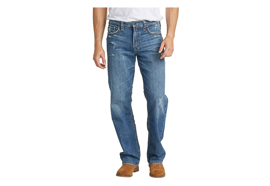 silver jeans co. loose fit distressed jeans for men