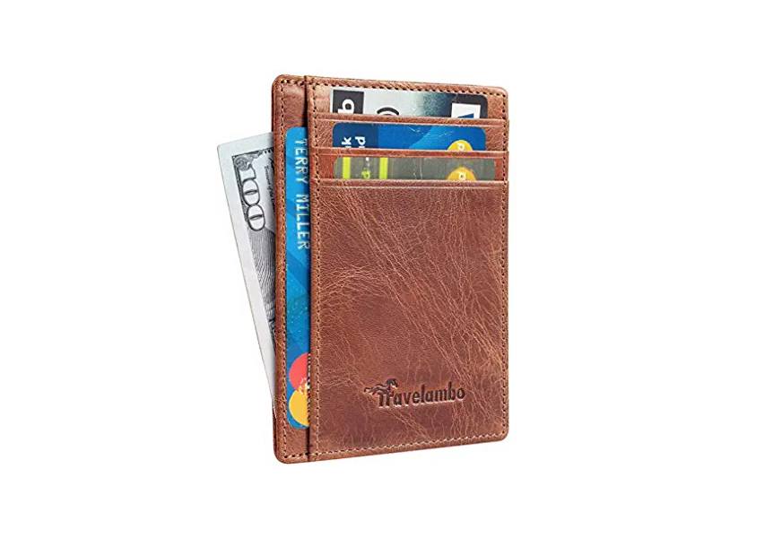 travelambo leather slim wallet