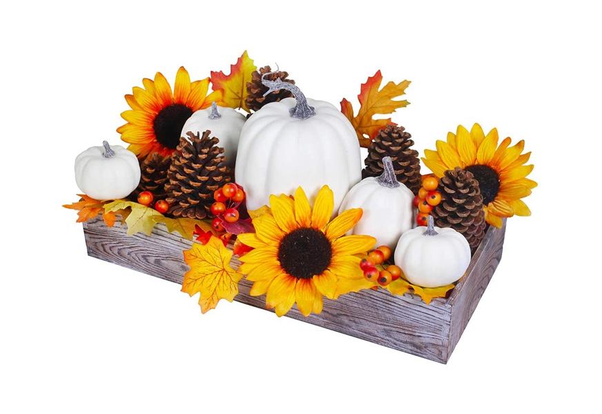 winlyn artificial white pumpkins set