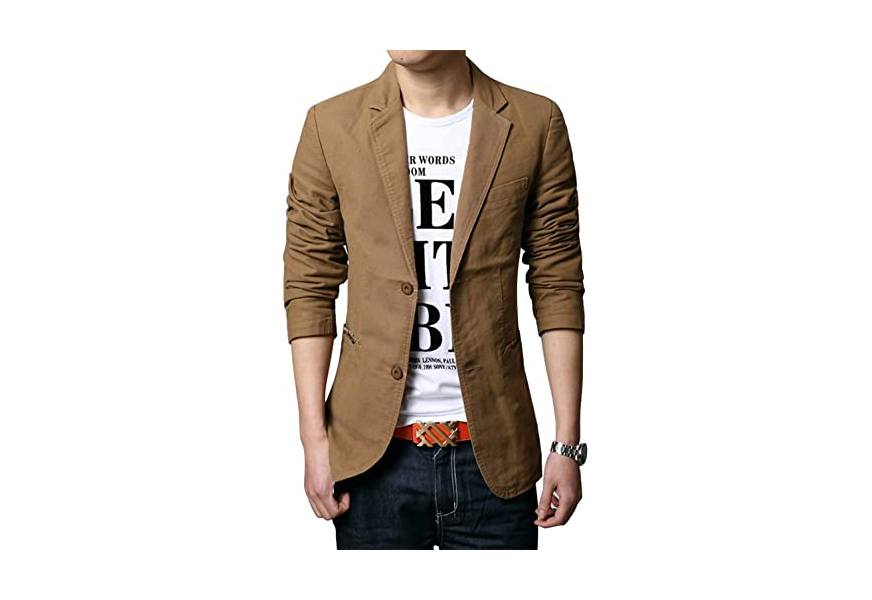 chouyatou 2-button casual blazer for men