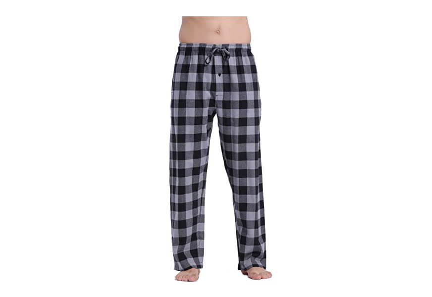 cyz men's 100% cotton super soft flannel plaid pajama pants