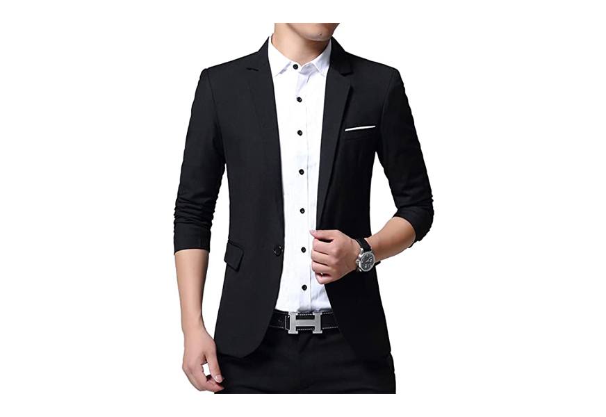 david.ann men's slim fit casual blazer