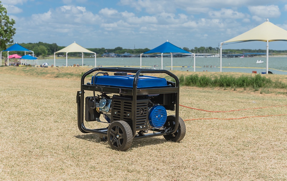 portable generator on lakeshore