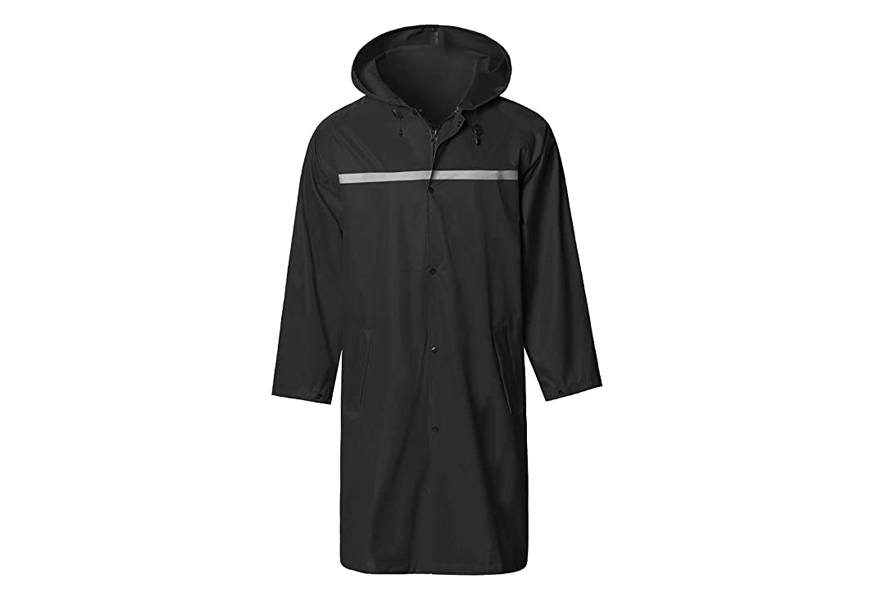saphirose men's long hooded safety rain jacket