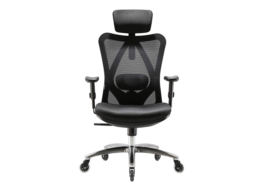 xuer ergonomic office chair, mesh computer desk chair with adjustable sponge lumbar support