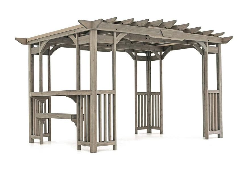 yardistry pergola with sunshade and bar