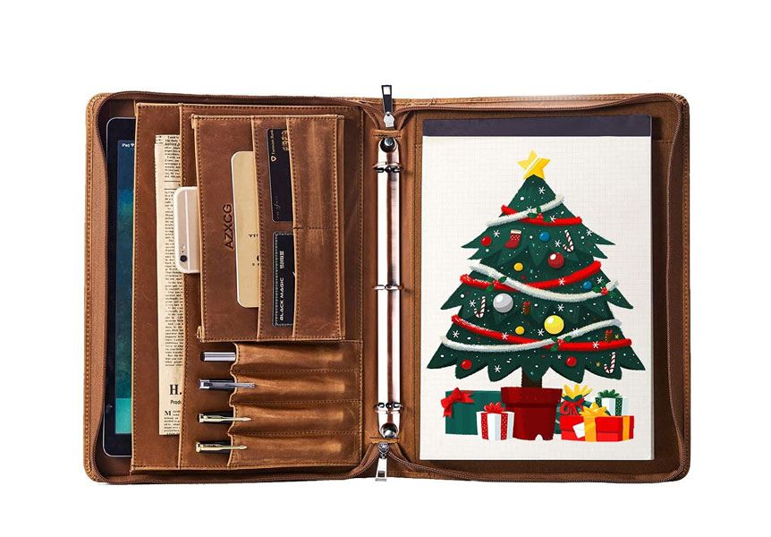 azxcg vintage leather portfolio for men