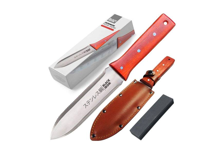 attican black iron hori hori manual weeder