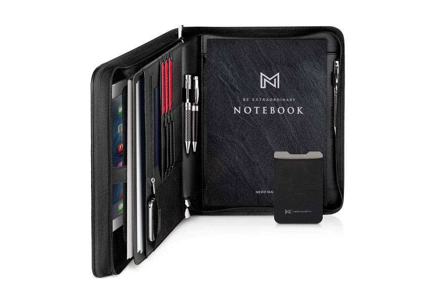 nero manetti vegan leather portfolio for men