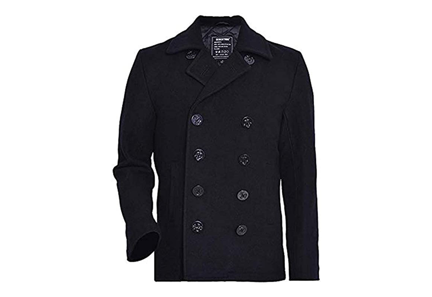 seibertron men's woolen coat us navy type 80% wool usn pea coat