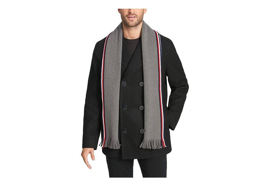 tommy hilfiger melton classic mens peacoat
