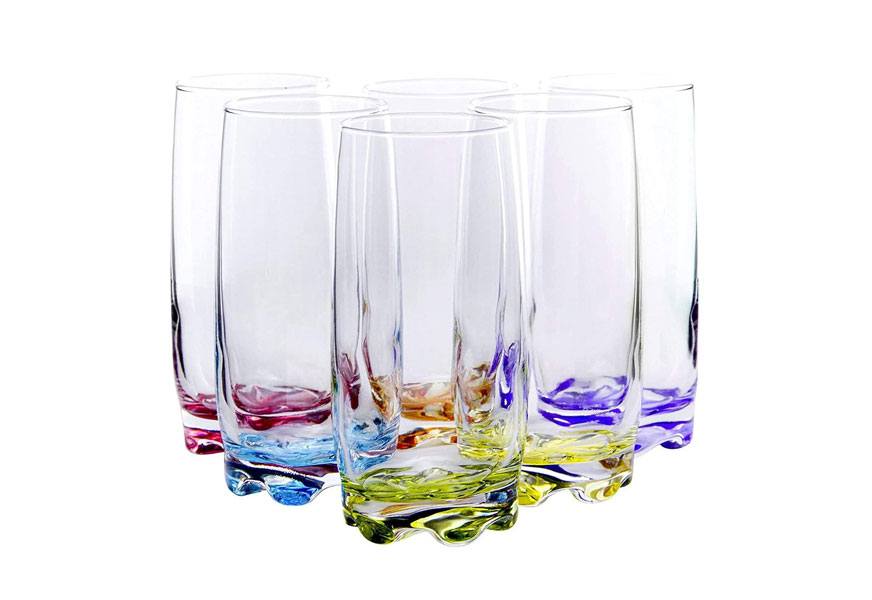 vibrant splash highball glasses